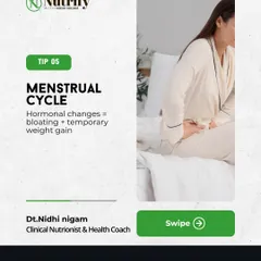Is your weighing scale stuck? Your menstrual cycle could be the reason. Hormonal changes often cause temporary bloating and weight gain.