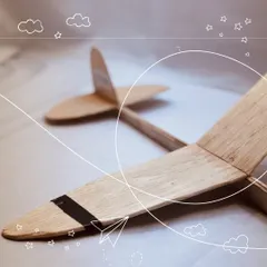 From a simple sheet of balsa wood to a soaring glider. This is the magic of our aeromodelling workshop, where you learn the fundamentals of flight by building your own aircraft. This image captures a finished glider, ready for its maiden voyage.
