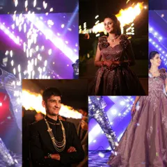 Another perspective on the Sangeet night, this collage includes the dramatic flair of fire performers. It highlights my ability to capture fast-moving action and ambient light in a dynamic event setting.