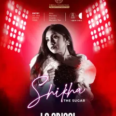 Another version of the event poster, this one featuring me under dramatic red stage lights, setting the tone for a high-energy night.