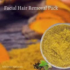 My 100% natural Facial Hair Removal Pack, ready for you. This powder is a blend of herbs that not only helps with unwanted hair but also works on sun tan and dark spots. Just mix it into a paste for a painless, skin-smoothing treatment at home.