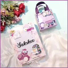 I made this personalized A5 scrapbook for a client to give to her best friend, "Sakshee." The cover features a soft, pretty color palette with custom name calligraphy.