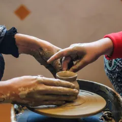 I love guiding children through their first pottery experience. This parent-child activity is a fantastic way to bond while learning a new skill together, creating both a pot and a memory.