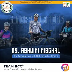 Congratulations to Ashwini for completing an incredible 40,000 kms on Strava. Your dedication and perseverance are an inspiration to all of us.