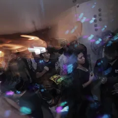 A motion-blur shot capturing the chaotic energy of a Euphoria X night. It's a whirlwind of music, lights, and movement that you have to experience to understand.