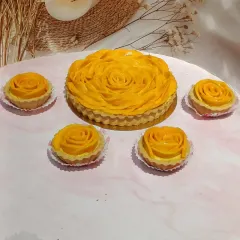 You can enjoy my fresh mango tarts in both a large size for sharing or as these adorable mini tarts. They are perfect for individual indulgence or as part of a dessert spread.