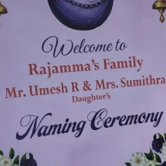 A custom welcome sign for a Naming Ceremony. I can design these signs to match the theme and colors of your event decor.