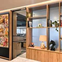 A detail from our Bengaluru office, showcasing the blend of modern design and functional workspace that defines our firm's environment.