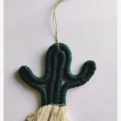 Here's another addition to my series of mini wall hangings, a cute macrame cactus. These are great for adding a touch of green to a boring wall or as a fun decor piece for a kid's room. They can also be made into keychains.