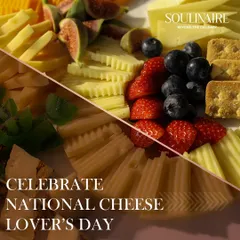 A collage celebrating National Cheese Lover's Day with our meticulously curated cheese platters. We invite you to indulge in the finest artisanal selections and elegant grazing boards.