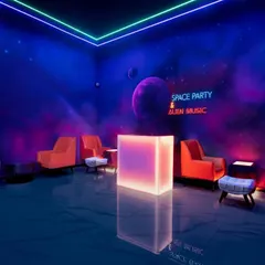 We took the lounge at Zodiak Manipal to another dimension with this glow-in-the-dark galaxy. Using specialized airbrush techniques and neon paints, we created an immersive cosmic experience, proving that not even the sky is the limit for our art.