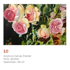 A close-up study of pink and yellow garden roses, painted with acrylics. I focused on the interplay of light and shadow within the petals to give the painting a lively, sun-drenched feel.