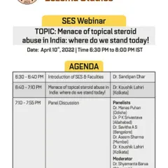 The misuse of topical steroid creams is a significant health concern in India. I was honored to be a panelist for the Society for Eczema Studies, discussing this menace and advocating for safer skincare practices and patient education on steroid-induced skin damage.