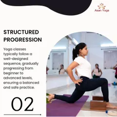 An infographic explaining how the structured progression in our yoga classes ensures a balanced and safe practice as you move from beginner to advanced levels.