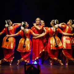A beautiful moment of devotion to Lord Krishna, captured during our 'Aharnishi 2024' performance. Group choreography often allows us to create these living tableaus, full of emotion and grace.