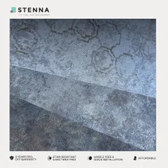This collage of textured wallpapers in cool blue and grey tones demonstrates how layering different finishes can add incredible depth and dimension to a room.