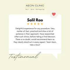 A testimonial from Salil Rao, who praises our matter-of-fact, practical approach and patience. We're proud to stand out in every aspect of care.