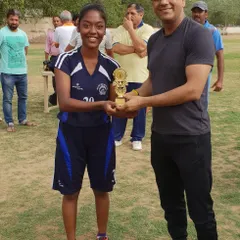 A promising young player from our academy receiving the "Future of the Basketball" award from a respected IAS Officer. Recognizing and encouraging potential is a key part of our youth development program.