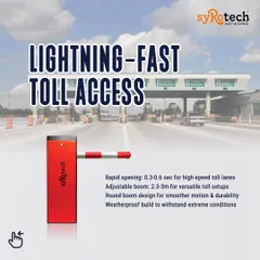 Our toll barriers are built for speed, with a rapid opening time of 0.3 to 0.6 seconds to keep traffic moving in high-speed lanes. The adjustable, weatherproof boom is designed for durability and smooth motion in extreme conditions.
