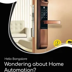 A closer look at the robust Yale smart lock installed on a wooden door. Its durable build and multiple entry options make it a reliable choice for any main entrance.