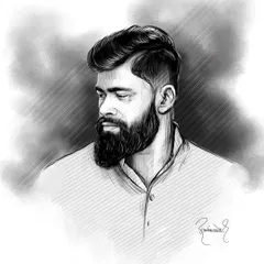 Beyond my colorful painterly style, I also create minimalist line art portraits. This black and white illustration focuses on form and shadow, offering a modern and clean aesthetic for a timeless custom portrait.