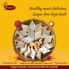 Healthy meets delicious with my Sugar-Free Kaju Katli. It's the same traditional taste, made for a guilt-free indulgence.