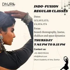 Flow with grace and rhythm in our Indo-Fusion regular classes. These sessions focus on seated choreography, hastas (hand gestures), chakkars (spins), and space dynamics.