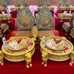 Experience the opulence of a Royal Rajasthani thali. I bring this authentic, regal dining experience to your event, complete with ornate low tables and personalized service for each guest.