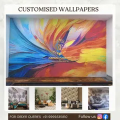 Let your walls be a canvas for art. This vibrant, abstract custom wallpaper turns the entire wall into a stunning piece of modern art, full of color and energy. We can print any design you can imagine.