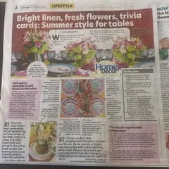 My latest feature in the Times of India made Father's Day truly special. This article, "Bright linen, fresh flowers, trivia cards: Summer style for tables," was published across the Delhi, Noida, and Gurgaon editions.