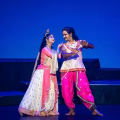 Storytelling is at the heart of our dance. Here, we portray the timeless love story of Radha and Krishna, using expressive abhinaya and graceful movements to bring mythology to life on stage.