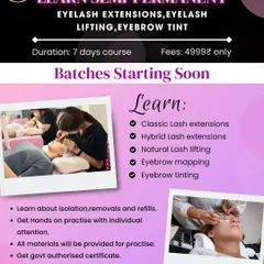 All the details for our 7-day comprehensive course. We cover everything from classic and hybrid lash extensions to natural lash lifting and eyebrow mapping, ensuring you become a well-rounded lash and brow artist.