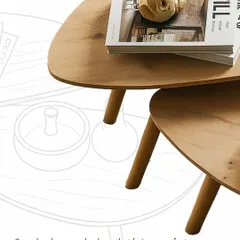 The seamlessly curved edges of this table are designed to bring a sense of comfort and sophistication to your space. This detail shot emphasizes the smooth finish and flowing lines that define its minimalist aesthetic.