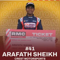 Arafath Sheikh, the 2024 Junior Max National Champion from Crest Motorsports, earned his spot at the RMC Grand Finals. Our junior category is fiercely competitive, preparing racers for the next step in their careers.