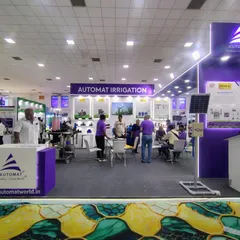 A wide shot of our presence at Agri Intex 2025, featuring our solar-powered Autodrip system. We are committed to sustainable and efficient farming solutions.