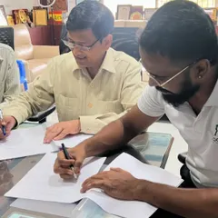 A landmark moment for HITYOGA, signing the Memorandum of Understanding (MOU) with S-VYASA University. This formalizes our collaboration for the Aerial Yoga Teacher Training Certification.