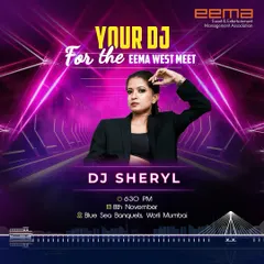The official poster announcing me as the DJ for the EEMA West Meet in Mumbai. Performing for industry peers is always a special experience.