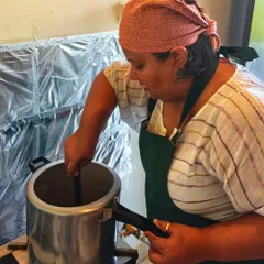 Stirring a large pot of dal during my Maharashtrian Food Festival in Chennai. Pop-up kitchens are always busy, but I love the energy and the process of bringing a big meal together.