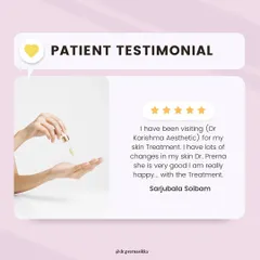 Seeing significant, positive changes in my patients' skin is the most fulfilling part of my work. This testimonial reflects the happiness a patient felt with their customized skin treatment plan and the visible improvements they achieved.