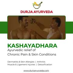Kashayadhara involves pouring a warm herbal decoction over the body. This treatment is excellent for chronic pain, skin allergies like dermatitis, muscle injuries, and general detoxification.