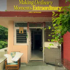 Finding the extraordinary in ordinary moments. This photo of a typical 'sarkari' house in Delhi, enhanced with a text overlay, shows my passion for capturing the aesthetic of everyday life.