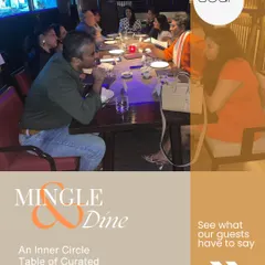 A candid moment from one of our dinner parties. You can see the easy-going atmosphere where guests are engaged in conversation, making real connections over a shared meal.