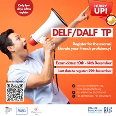 The clock is ticking! With only a few days left to register for the December DELF/DALF exams, now is the time to act. Secure your spot to elevate your French proficiency with a globally recognized diploma.