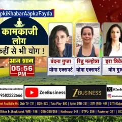 Here I am as a yoga expert on a Zee Business panel discussing how working professionals can incorporate yoga into their busy lives. It is always a pleasure to share these practical tips.