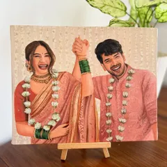 Capturing the pure joy of a wedding day is such an honor. I loved painting this moment of celebration, turning a beautiful photo into a timeless keepsake that the couple can cherish forever as a piece of art in their home.