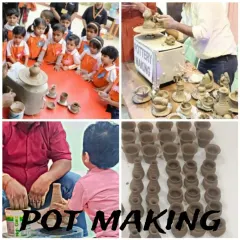Our hands-on pot making activity is a hit at parties. We bring the pottery wheels and clay, and our team guides the children as they create their own little pots to take home as a party favor.