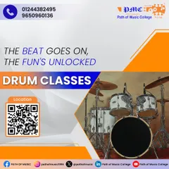 Our drum classes help you build a solid foundation in rhythm, timing, and technique. We teach various styles to help you become a versatile and confident drummer.
