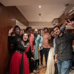 A candid, happy moment with my band backstage at Windmills in Bengaluru. These are the moments of laughter and friendship that fuel our music.