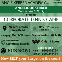 We also cater to professionals with events like this Corporate Tennis Camp, presented by the Angie Kerber Academy. This camp is designed for working men and women to de-stress and improve their game with high-quality coaching in a structured, engaging format.