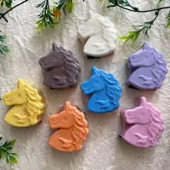I love making bathtime magical for kids. This collection of colorful unicorn soaps is a perfect example. They are made with my gentle, paraben-free formula, so they are safe for children and make for a perfect, fun-filled bath.
